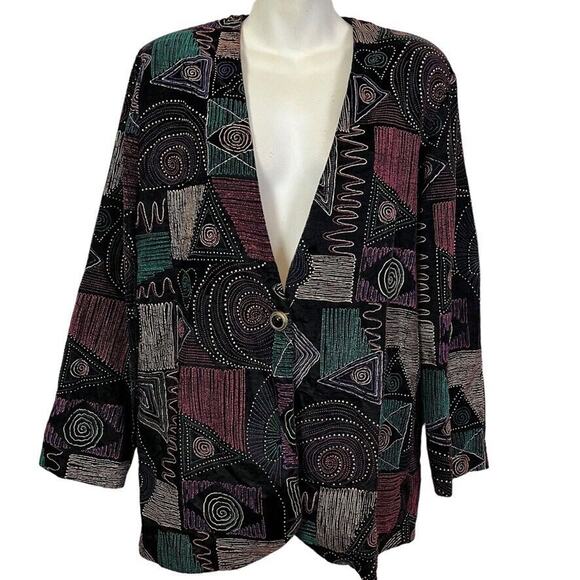 Tres Paquette Byer California Vintage USA Velvet Blazer Whimsigoth Jacket sz S - Picture 1 of 16